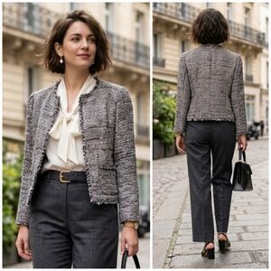 NOWT Kate Spade New York 6 Old Money Modern French Metallic Tweed Lady Jacket